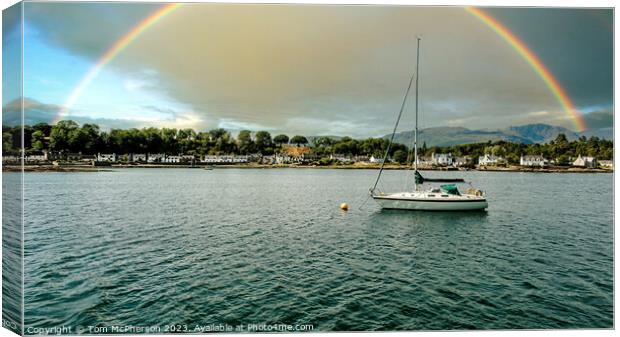 Rainbow over Plockton Canvas Print by Tom McPherson