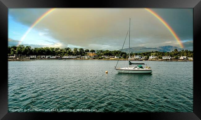 Rainbow over Plockton Framed Print by Tom McPherson
