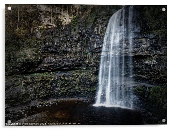 Henrhyd Falls Brecon Beacons Acrylic by Heidi Stewart