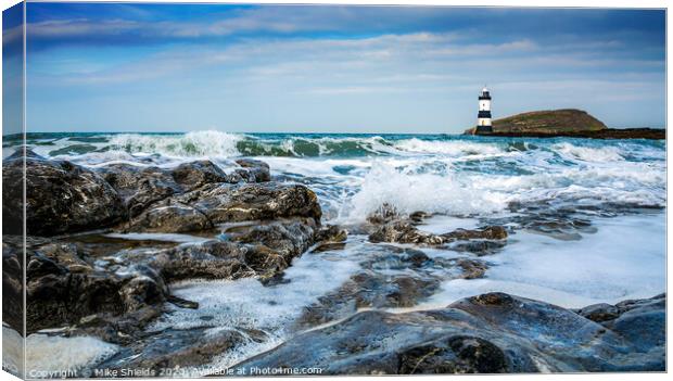 Penmon Point Lighthouse Canvas Print by Mike Shields