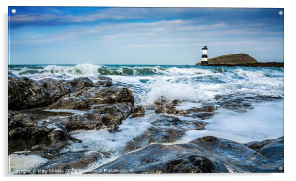Penmon Point Lighthouse Acrylic by Mike Shields