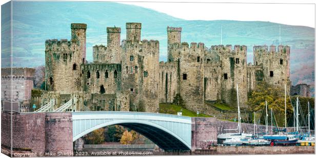 Historic Conwy Castle Canvas Print by Mike Shields