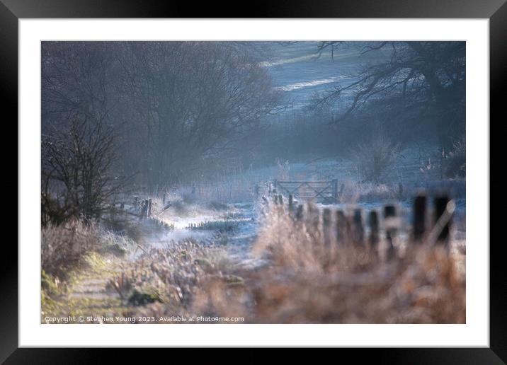 Rural North Hampshire Winter Path Framed Mounted Print by Stephen Young
