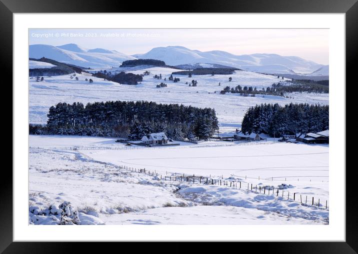 The Cairngorm Mountains from Dorback Framed Mounted Print by Phil Banks
