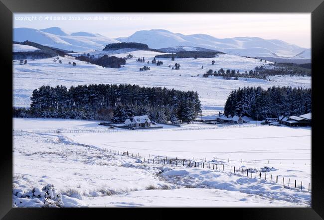 The Cairngorm Mountains from Dorback Framed Print by Phil Banks