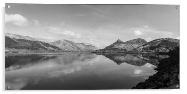 Loch Leven Panoramic in Black & White Print Acrylic by Kevin Winter