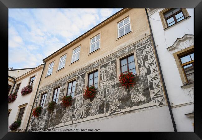 Town House with Sgraffito Facade in Znojmo Framed Print by Dietmar Rauscher