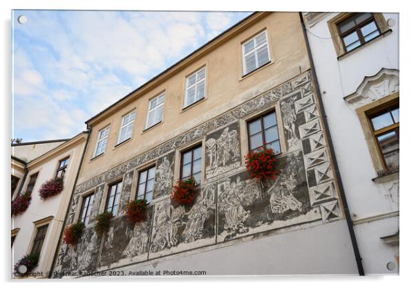Town House with Sgraffito Facade in Znojmo Acrylic by Dietmar Rauscher