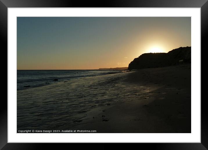 Praia de Porto Mós Sunset Framed Mounted Print by Kasia Design