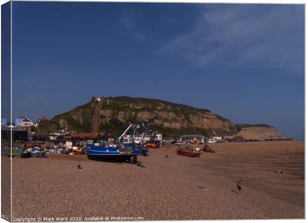 The Stade and East Hill of Hastings Canvas Print by Mark Ward