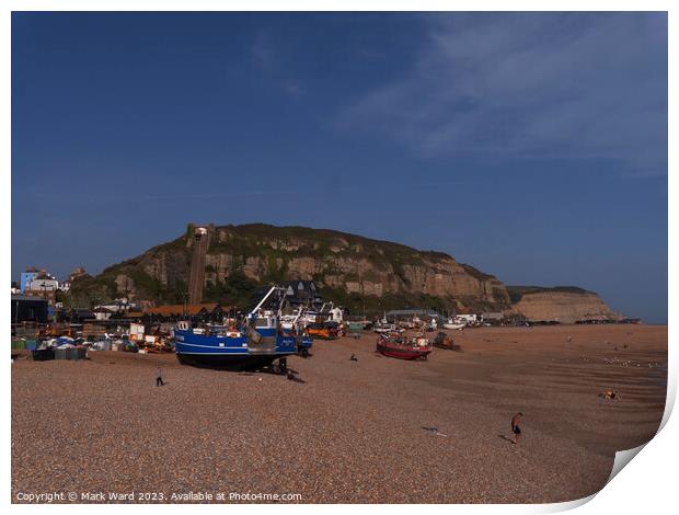The Stade and East Hill of Hastings Print by Mark Ward
