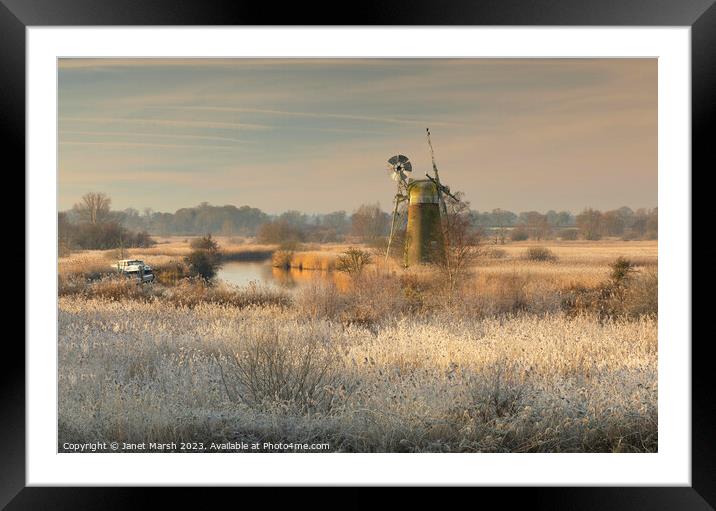 Frosty Morning Mill Framed Mounted Print by Janet Marsh  Photography