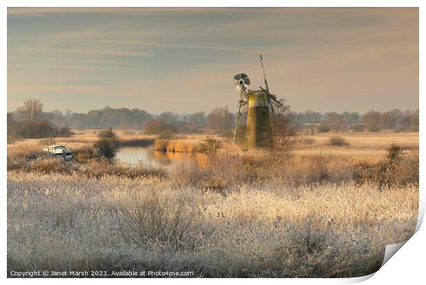 Frosty Morning Mill Print by Janet Marsh  Photography