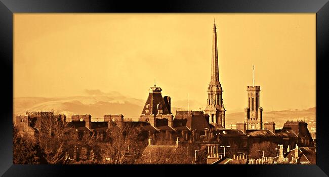 Ayr town, auld Ayr architecture (sepia) Framed Print by Allan Durward Photography