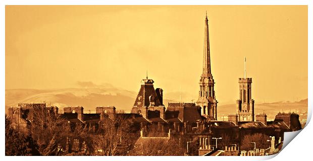 Ayr town, auld Ayr architecture (sepia) Print by Allan Durward Photography