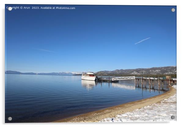 Lake Tahoe in the winter Acrylic by Arun 