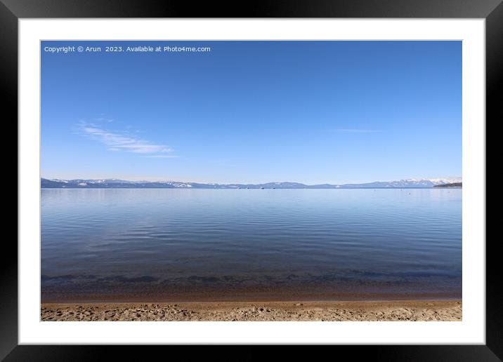 Lake Tahoe in the winter Framed Mounted Print by Arun 