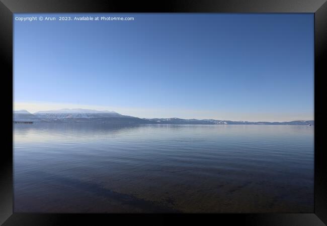 Lake Tahoe in the winter Framed Print by Arun 