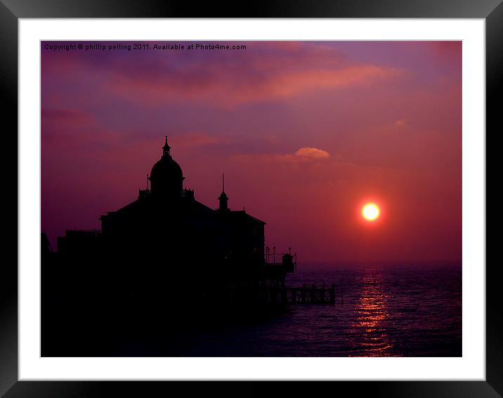 Eastbourne pier silhouette at sunrise. Framed Mounted Print by camera man