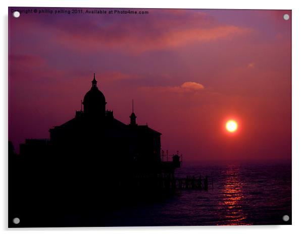 Eastbourne pier silhouette at sunrise. Acrylic by camera man
