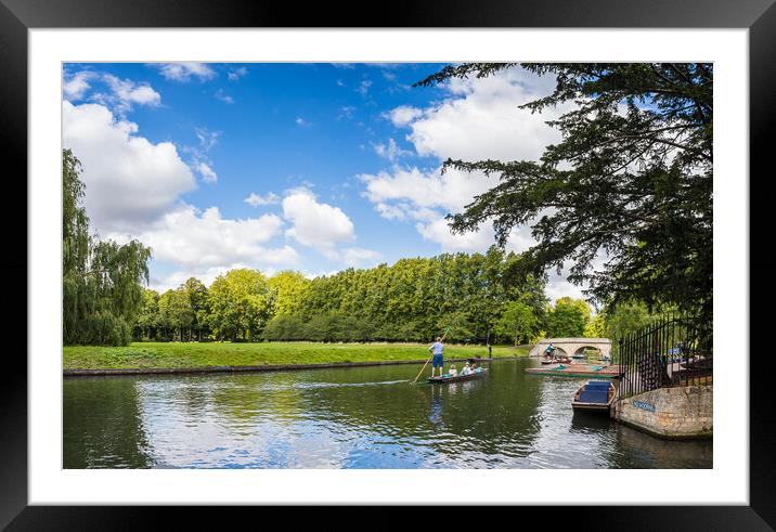 Cambridge punts panorama Framed Mounted Print by Jason Wells