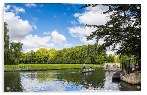Cambridge punts panorama Acrylic by Jason Wells