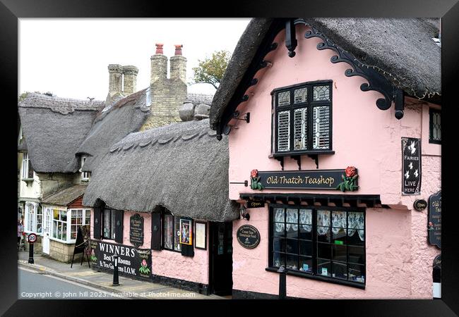 Old thatch teashop, Shanklin, Isle of Wight. Framed Print by john hill
