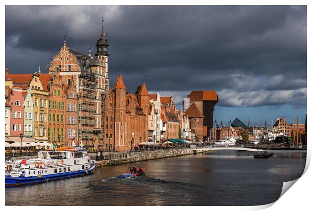 Old Town Skyline In City Of Gdansk Print by Artur Bogacki