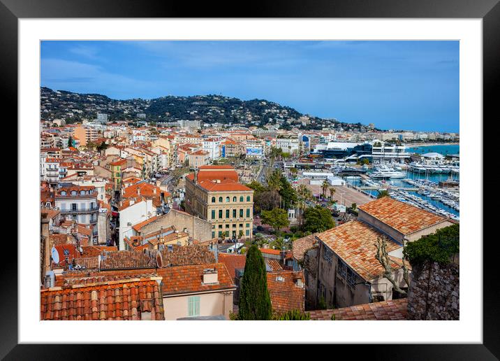 City of Cannes Cityscape Framed Mounted Print by Artur Bogacki