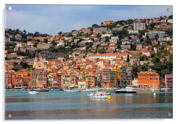 Town of Villefranche sur Mer in France Acrylic by Artur Bogacki