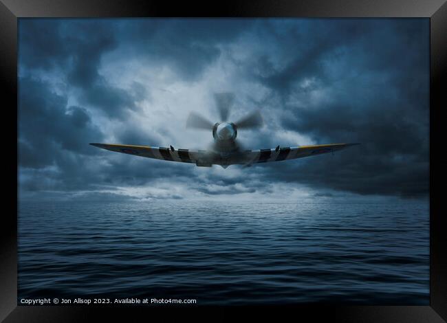 Low flying Spitfire Framed Print by John Allsop