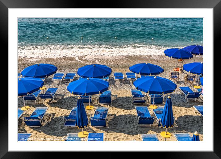 Monterosso al Mare coast and beach in Cinque Terre in Italy Framed Mounted Print by Frank Bach
