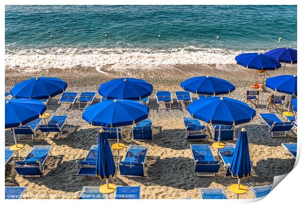 Monterosso al Mare coast and beach in Cinque Terre in Italy Print by Frank Bach