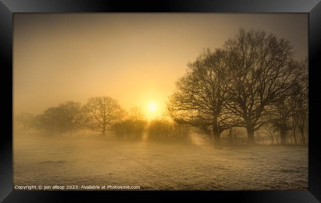 Early morning sunrise Framed Print by John Allsop