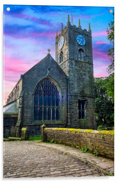 St Michael & All Angels Church Haworth Acrylic by Steve Smith