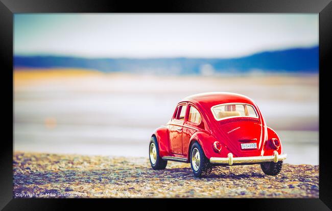 Red Beetle Perspective  Framed Print by Mike Shields