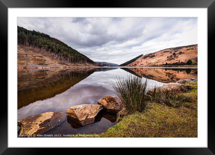 Calm Stone Lake Framed Mounted Print by Mike Shields