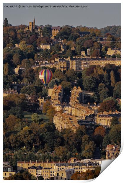 Hot Air Balloons over bath October 2023 Print by Duncan Savidge