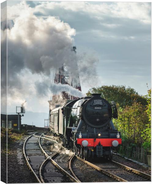 The Flying Scotsman and Forth Bridge  Canvas Print by Anthony McGeever
