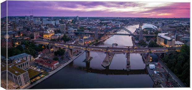 Newcastle Tyne Bridges Canvas Print by Apollo Aerial Photography