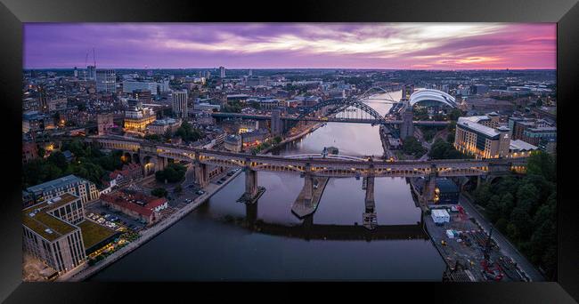 Newcastle Tyne Bridges Framed Print by Apollo Aerial Photography