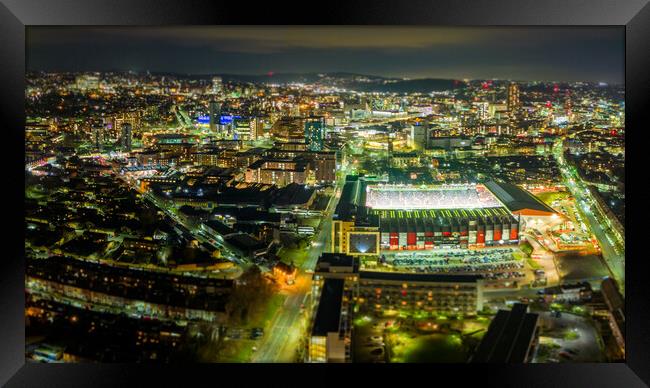 Bramall Lane Under The Lights Framed Print by Apollo Aerial Photography
