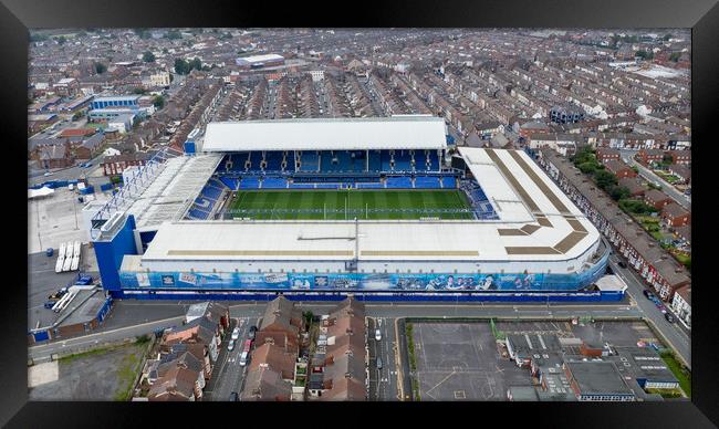 Goodison Park Blue Framed Print by Apollo Aerial Photography