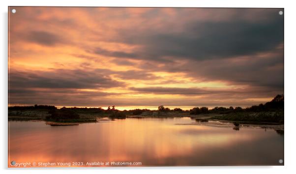 Legacy Skies: Sunset Over Greenham Common Acrylic by Stephen Young