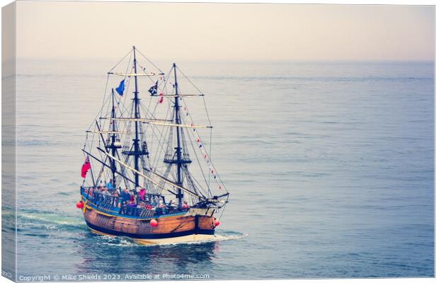 Bark Endeavour Whitby Canvas Print by Mike Shields