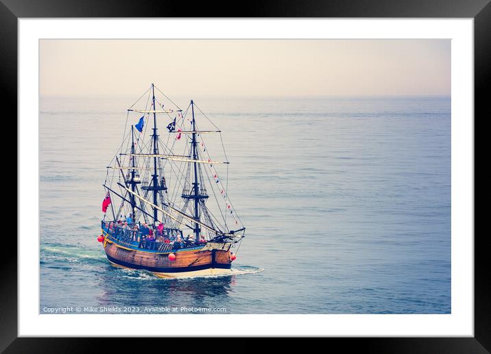 Bark Endeavour Whitby Framed Mounted Print by Mike Shields