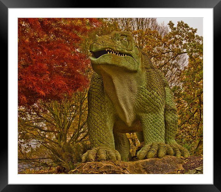 Iguanodon Dinosaur Framed Mounted Print by Dawn O'Connor