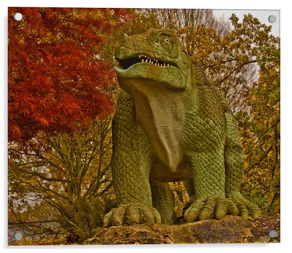 Iguanodon Dinosaur Acrylic by Dawn O'Connor