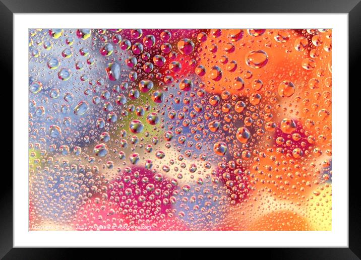 Close up of water drops Framed Mounted Print by Arun 