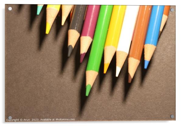 Colored pencil box Acrylic by Arun 